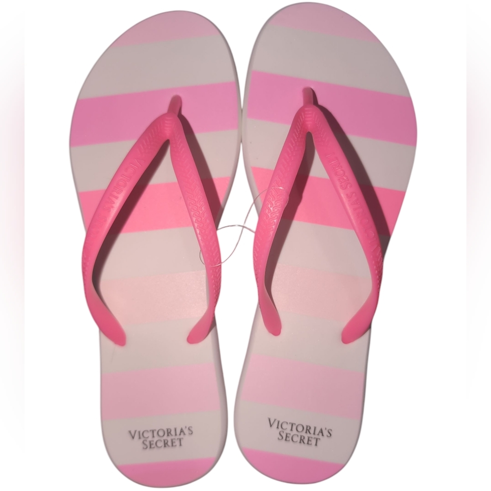 Victoria's Secret Pink and White Striped Sandals